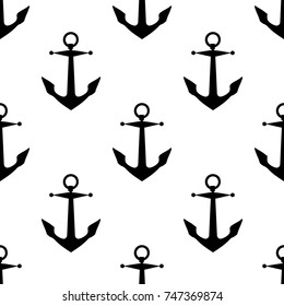 Sea anchor. Seamless pattern on a separate background. Vector illustration. ideal for use in various directions. Suitable for decoration, printing on fabric and different subjects.