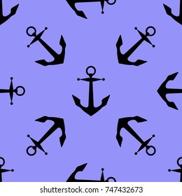 Sea anchor. Seamless pattern on a separate background. Vector illustration. ideal for use in various directions. Suitable for decoration, printing on fabric and different subjects.
