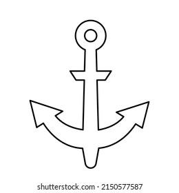 Sea anchor symbol. Vector hand-drawn illustration in doodle style. Suitable for cards, logos, decorations