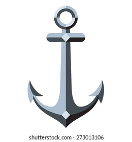 Sea anchor. Vector. Flat icon.