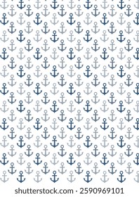 Sea anchors seamless pattern on a separate background. This vector illustration is suitable for decoration and printing.