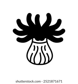 Sea Anemone Glyphe Symbol, Vektorgrafik