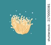 Sea anemones hand drawn, vector illustration.