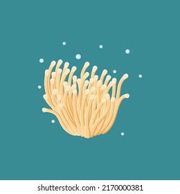 Sea anemones hand drawn, vector illustration.