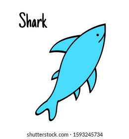 Sea animal. Card. Doodle vector