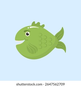Sea animal cartoon vector. Underwater illustration with fish, jellyfish, crab and octopus. Colorful coral reef background with starfish, seashell and tropical marine elements for kids’ design.