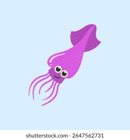 Sea animal cartoon vector. Underwater illustration with fish, jellyfish, crab and octopus. Colorful coral reef background with starfish, seashell and tropical marine elements for kids’ design.