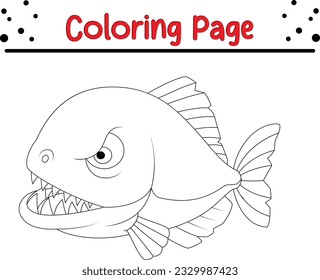 Sea Animal Coloring Page. fish coloring book for kids.