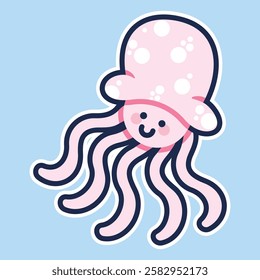 Sea Animal in cute colorful design for kids and education