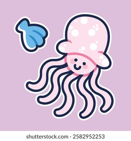 Sea Animal in cute colorful design for kids and education