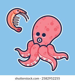 Sea Animal in cute colorful design for kids and education