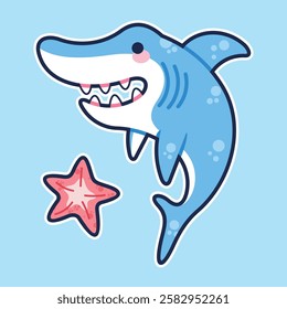 Sea Animal in cute colorful design for kids and education