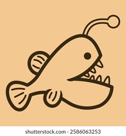 Sea Animal in cute colorful design for kids and education lineart outline