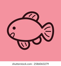 Sea Animal in cute colorful design for kids and education lineart outline