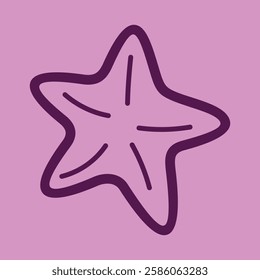 Sea Animal in cute colorful design for kids and education lineart outline