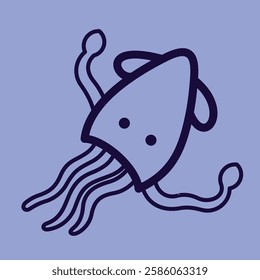 Sea Animal in cute colorful design for kids and education lineart outline