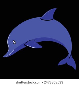 sea animal dolphin cartoon style design vector design 