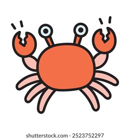 Ilustração de Rabiscar de Animal do Mar - Caranguejo