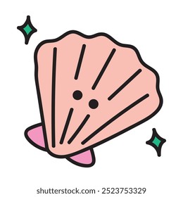 Sea Animal Doodle Illustration - Sea Shells