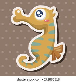 sea animal hippocampus cartoon theme elements