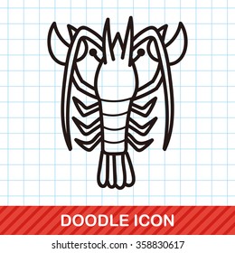 sea animal lobster doodle
