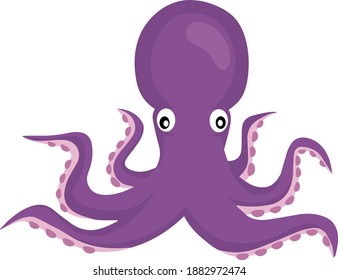 Sea animal octopus cartoon style