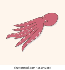sea animal octopus cartoon theme elements
