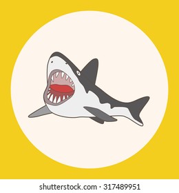 sea animal shark cartoon theme elements