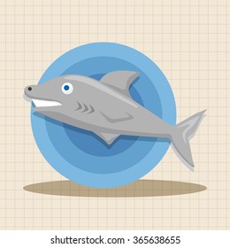 sea animal shark cartoon theme elements