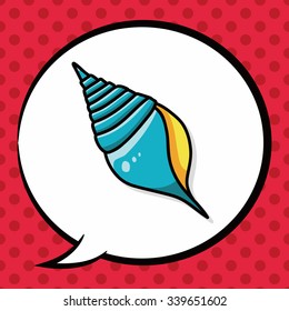 sea animal shell doodle, speech bubble