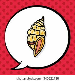 sea animal shell doodle, speech bubble