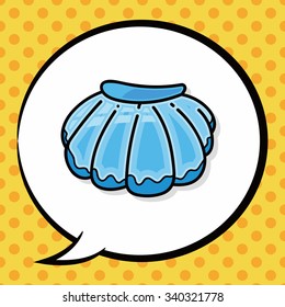 sea animal shell doodle, speech bubble