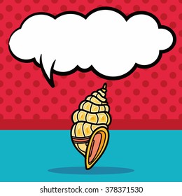 sea animal shell doodle, speech bubble