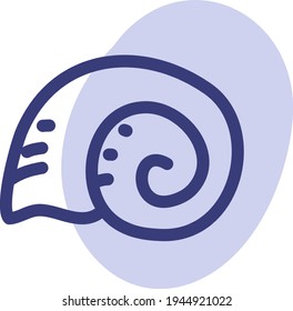 Sea animal shell home, illustration, vector on a white background