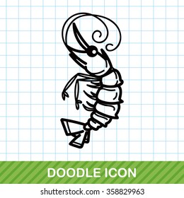 sea animal shrimp doodle