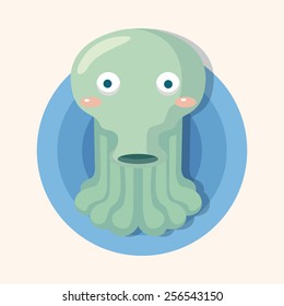 sea animal squid cartoon theme elements