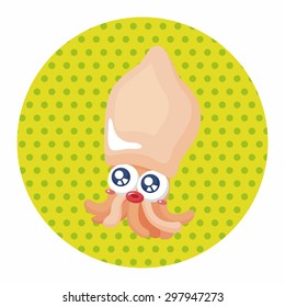 sea animal squid cartoon theme elements