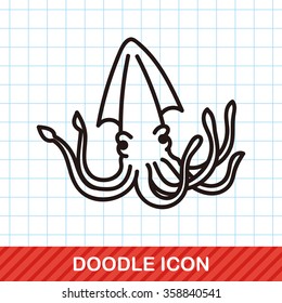 sea animal squid doodle