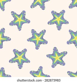 sea animal starfish cartoon ,seamless pattern