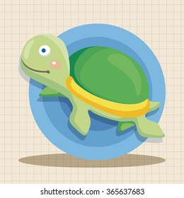 sea animal turtle cartoon theme elements