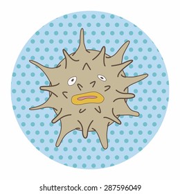 sea animal sea urchin cartoon theme elements