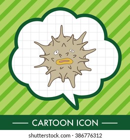 sea animal sea urchin cartoon theme elements