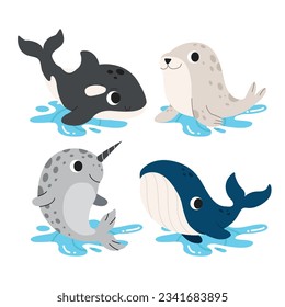 Sea Animal Vector Flat Illustration