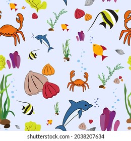 Diseño de patrones de vectores de animales marinos