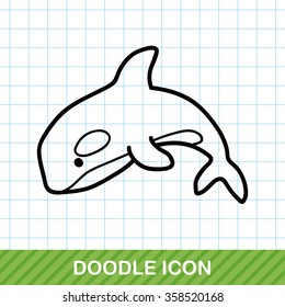 sea animal whale doodle