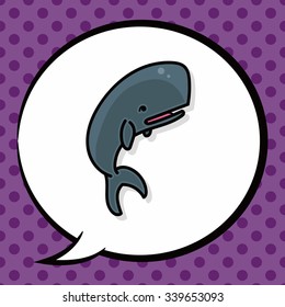 sea animal whale doodle, speech bubble