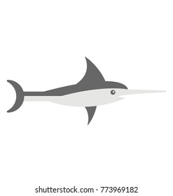 
Sea animal, whale flat vector icon design
