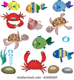 Sea animals.