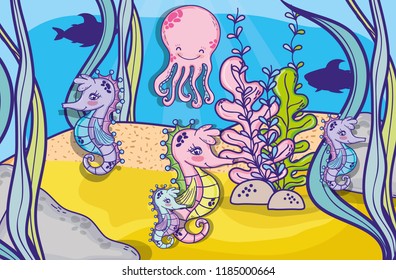 Sea animals cartoons