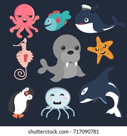 Sea animals collection